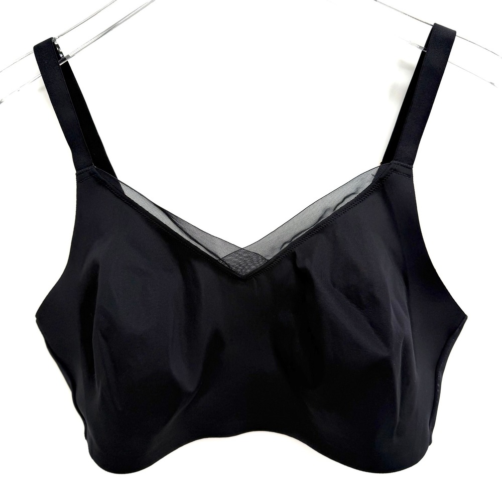 ThirdLove 24/7 Classic Wireless Minimizer Bra Size 34F Black Sheer Mesh Trim